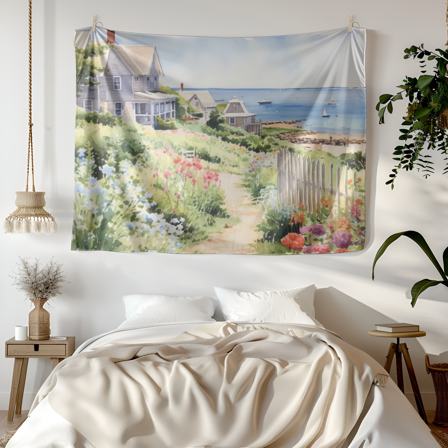 Nantucket Cape Cod Cottage Tapestry