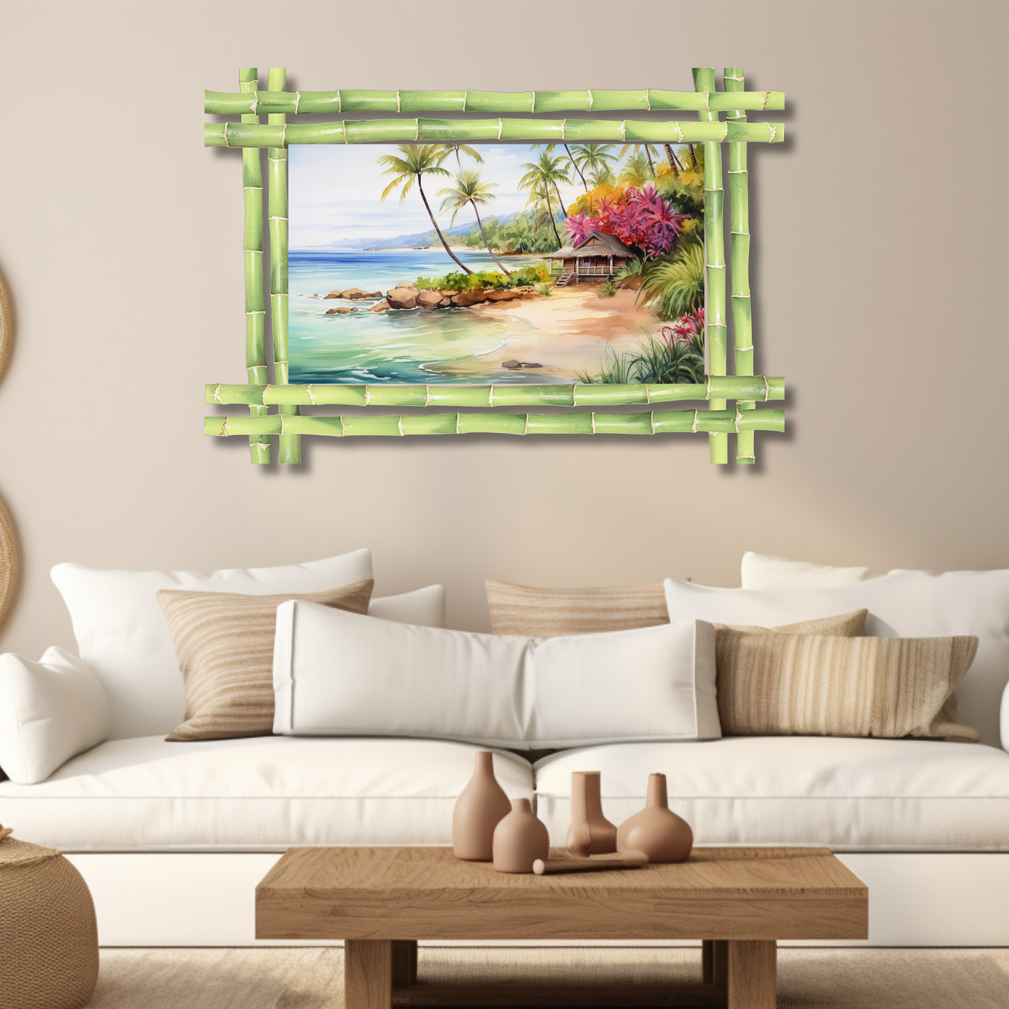 Romantic Tropical Beach Canvas Art