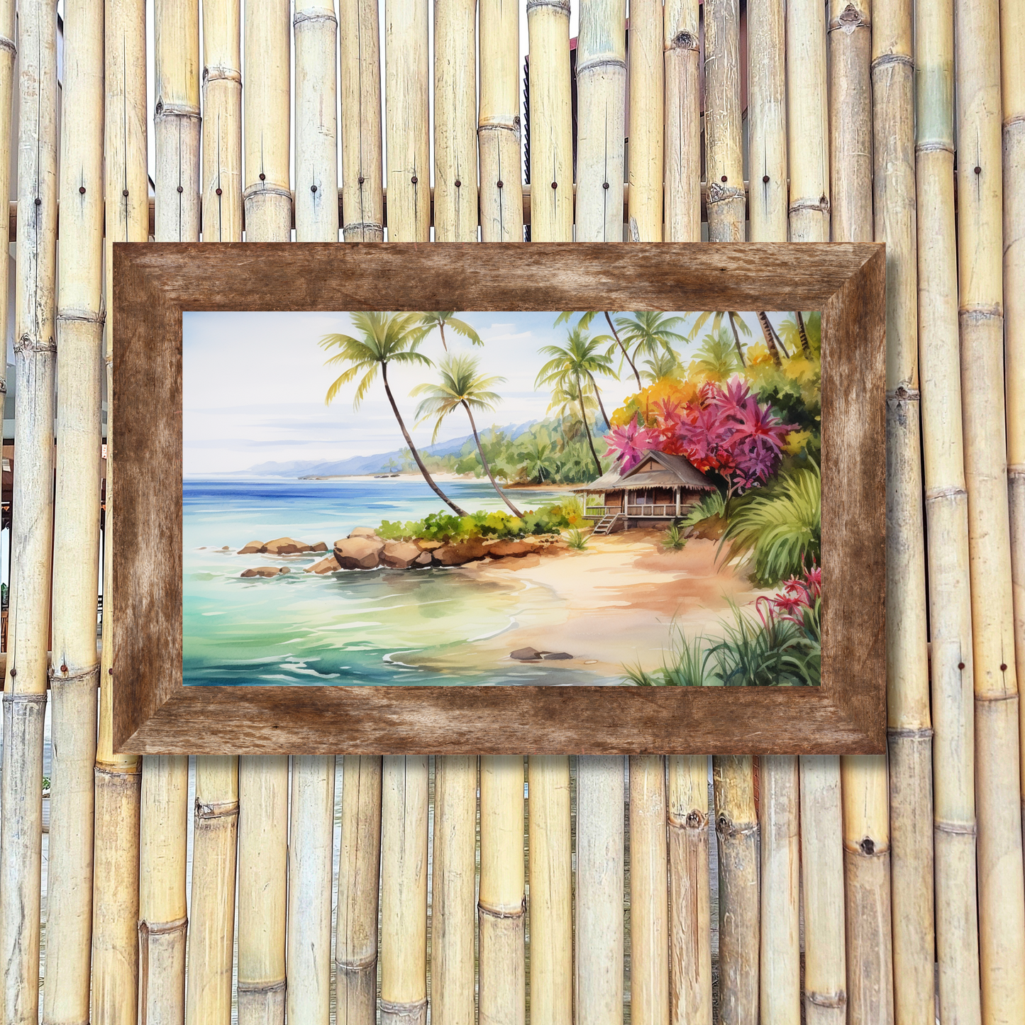 Romantic Tropical Beach Canvas Art