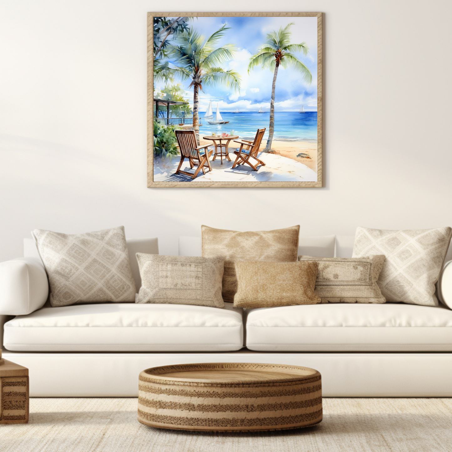 Seaside Lounging Canvas Art Print