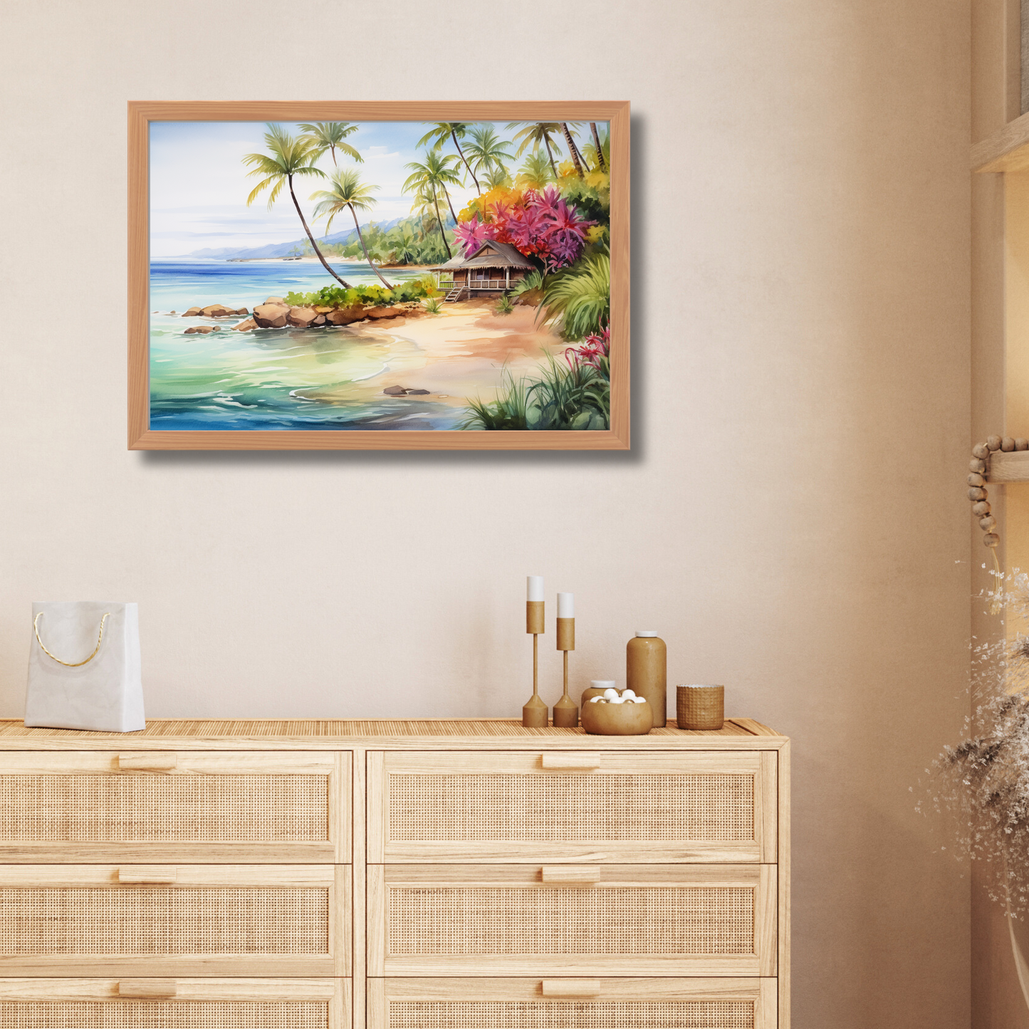 Romantic Tropical Beach Canvas Art