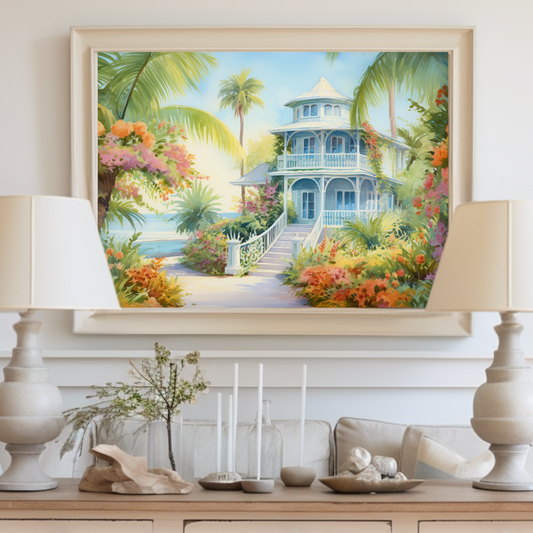 Exotic Beach House Canvas Art