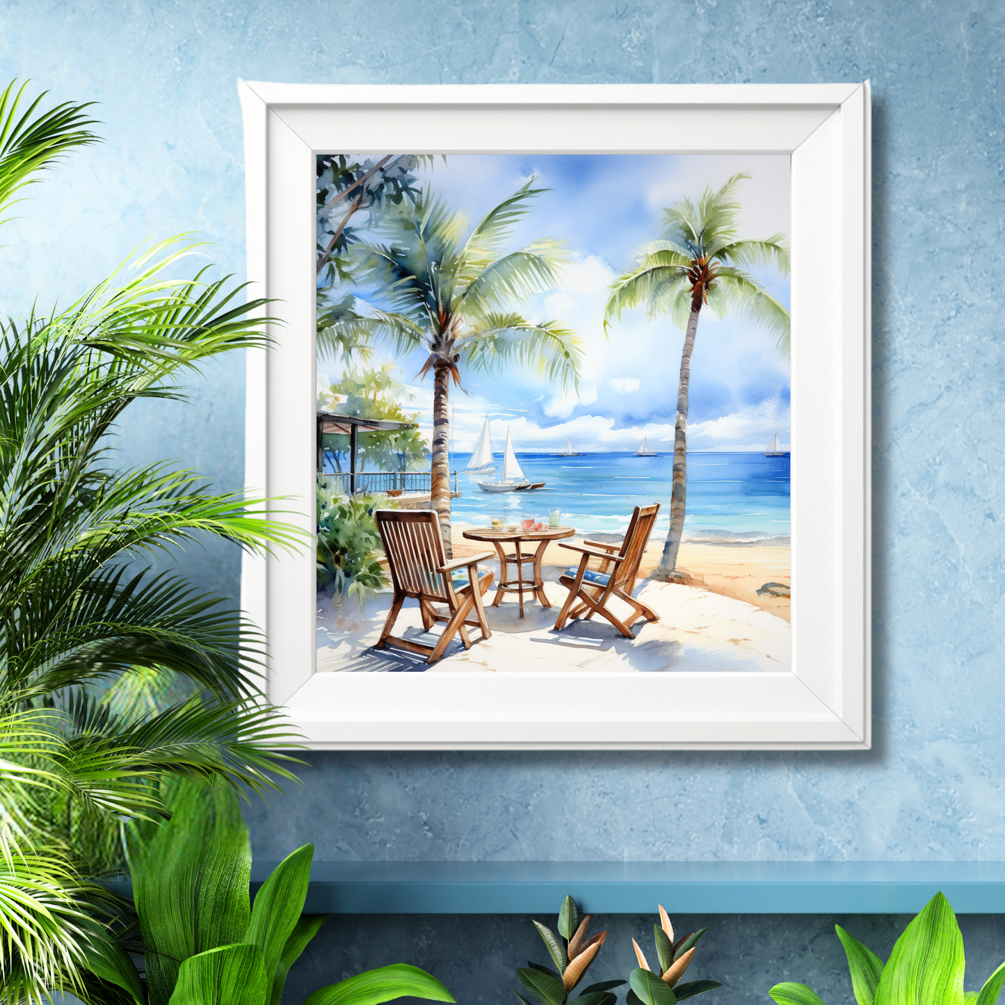 Seaside Lounging Canvas Art Print