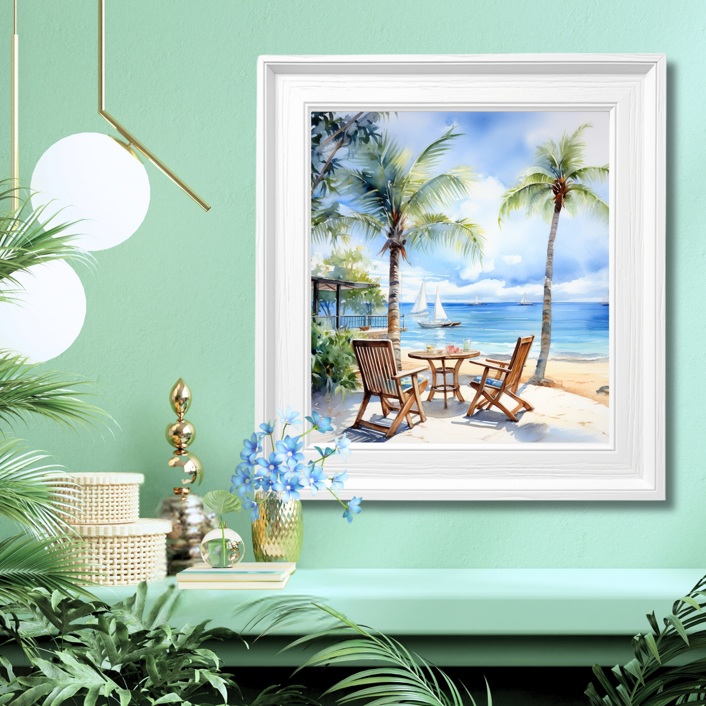 Seaside Lounging Canvas Art Print