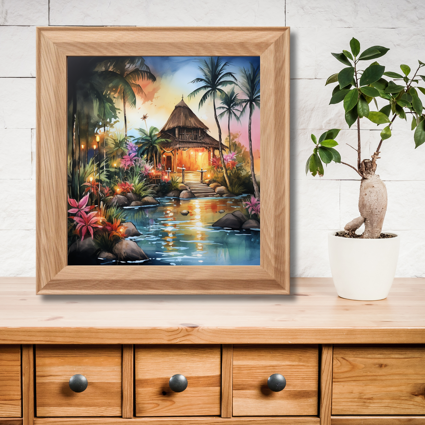 Exotic Tropical Seascape Canvas Art Print,