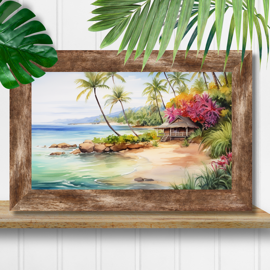 Romantic Tropical Beach Canvas Art